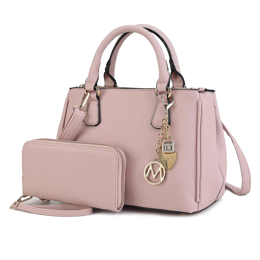 MKF Collection Satchel Bags for Women With Wristlet Wallet Vegan Leather Shoulder Pocketbook Handbag Purse