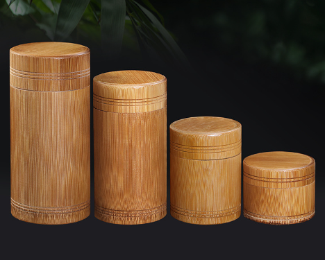 Mini Bamboo Tea Canister with Sealed Storage Box