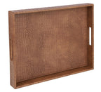 Rectangular Faux Leather Serving Tray – Hofferruffer (16.2 × 12.2, Antique Brown)