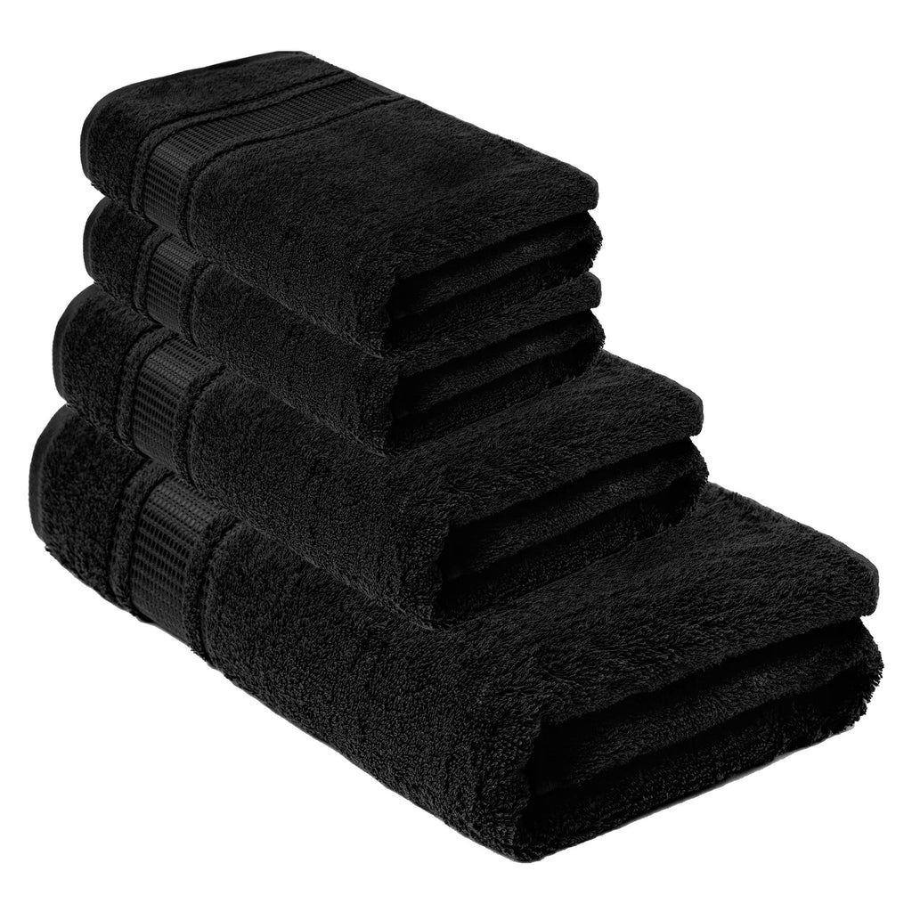 8-Piece Turkish Cotton Towel Set – Melissa Linen (Jet Black)