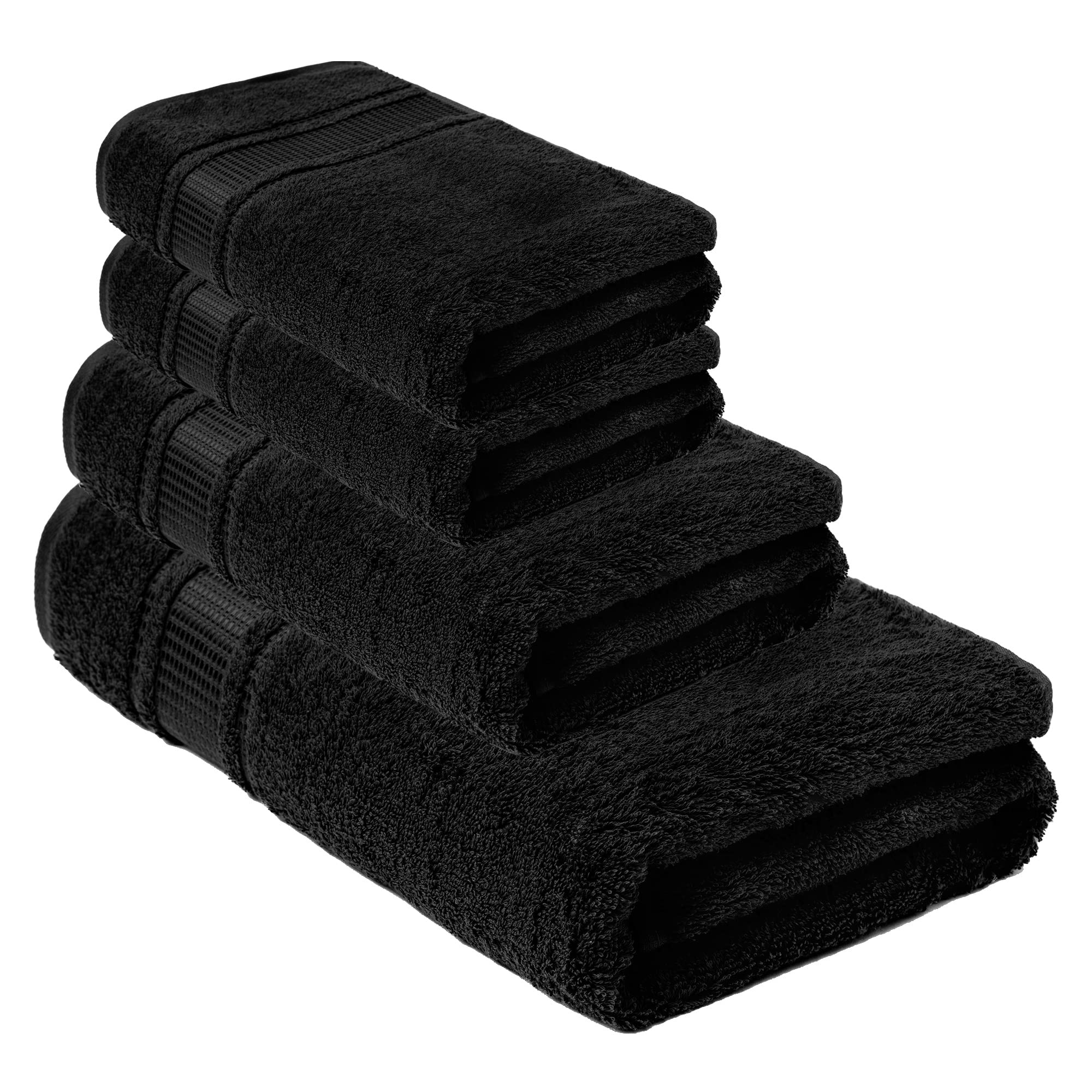 8-Piece Turkish Cotton Towel Set – Melissa Linen (Jet Black)