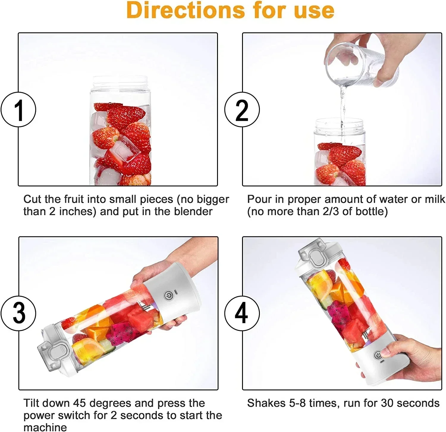 Portable Blender – USB Rechargeable Personal Juicer (600ML)