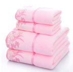 3-Piece Lace Bath & Hand Towel Set – Abeigoi (Pink)