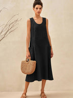 Women’s Relaxed Linen Midi Dress