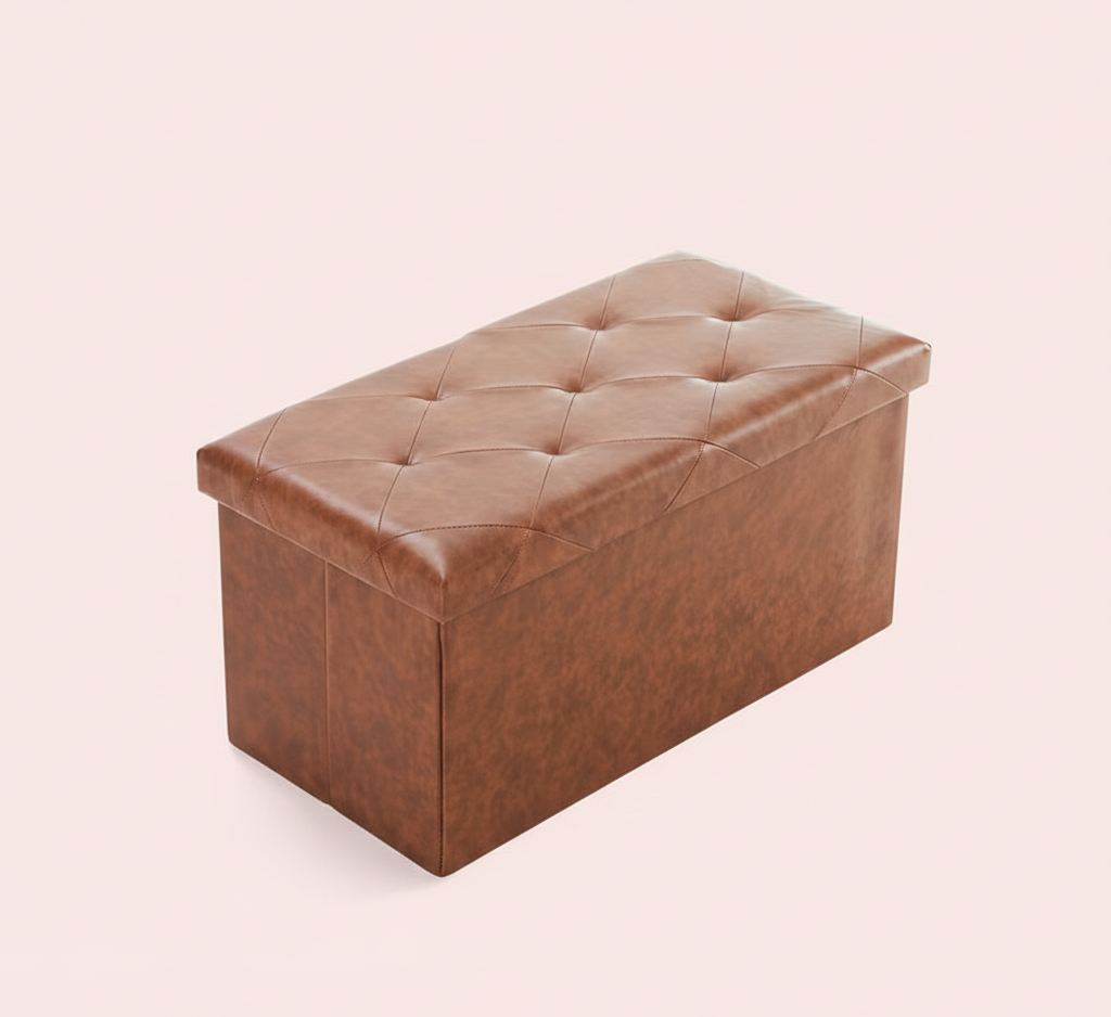 Folding Storage Ottoman Bench – Multiple Sizes & Colors