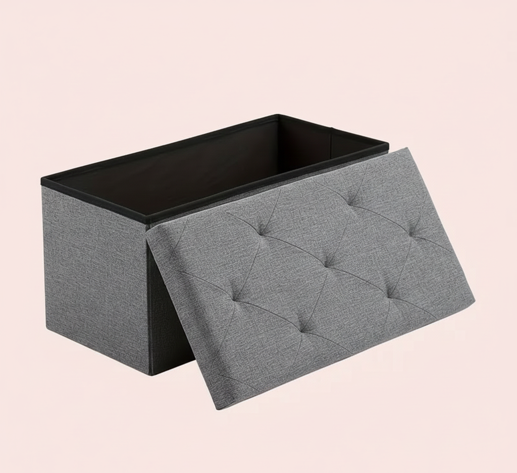Folding Storage Ottoman Bench – Multiple Sizes & Colors