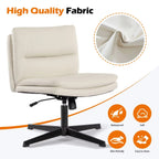 Leather Home Office Chair – Armless Ergonomic Design