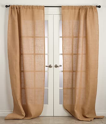Open-Weave Jute Rod-Pocket Curtain Panel – Natural, Size Options