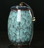 Ceramic Airtight Tea Canister with Reactive Glaze