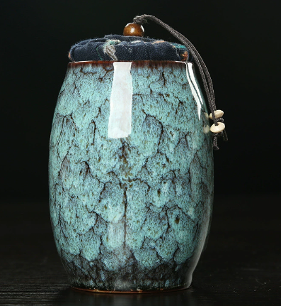 Ceramic Airtight Tea Canister with Reactive Glaze