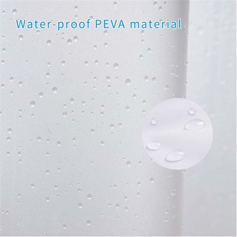 Frosted PEVA Shower Curtain Liner with Magnets & 12 Hooks
