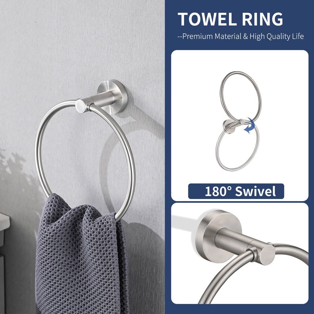 4-Piece Brushed Nickel Bathroom Hardware Set