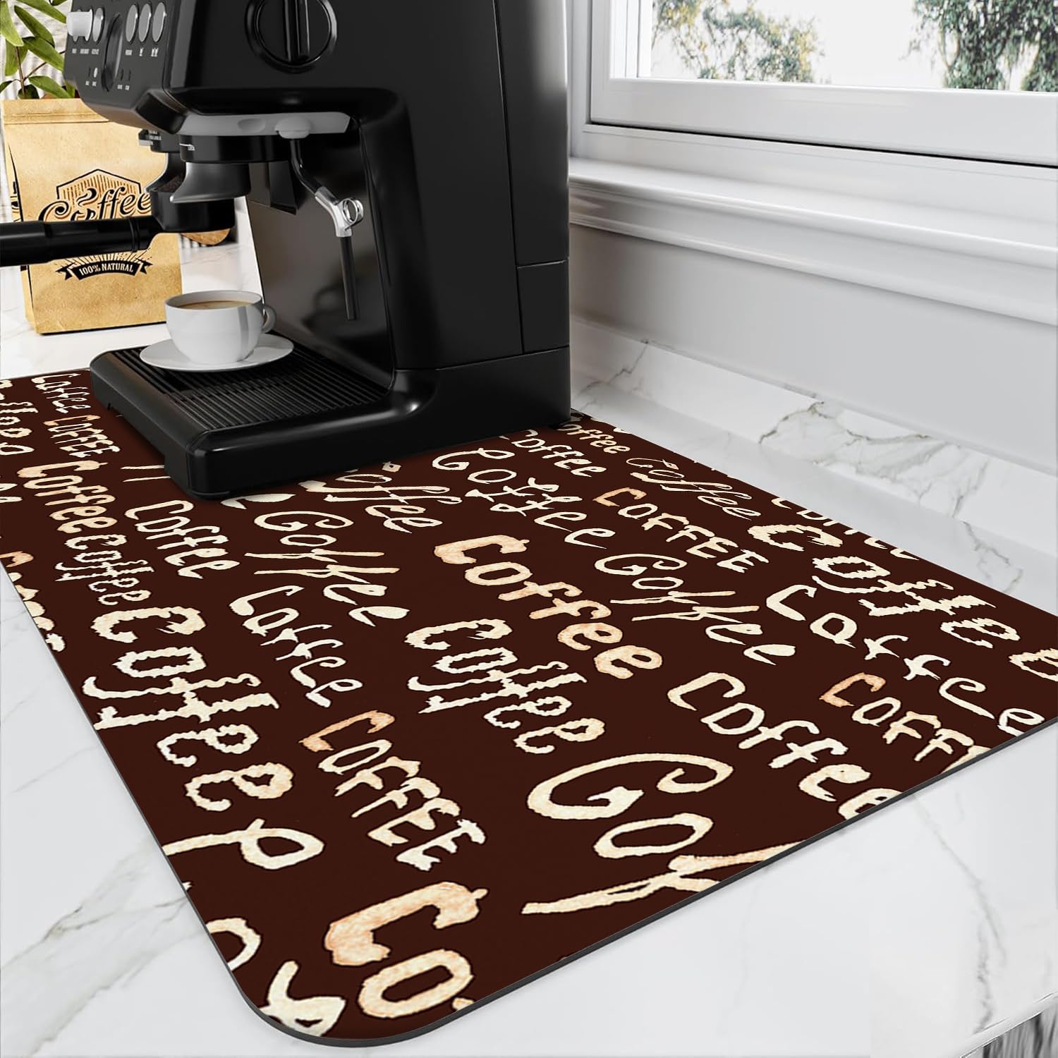 Absorbent Coffee Maker Counter Mat – Diatomite Quick-Dry Surface