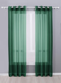 2-Piece Sheer Voile Curtain Panel Set – Decotex (54 × 84, Hunter Green)