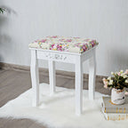 Vanity Stool – Floral Upholstered, Color Options
