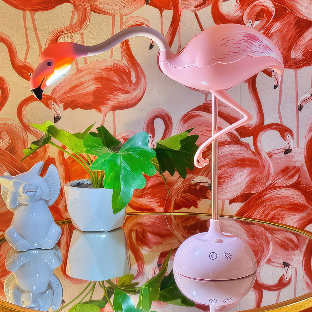 Flamingo Touch LED Desk Lamp with Phone Holder – Pink