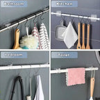 4-Piece No-Drill Curtain Rod Hook Holder Set – Clear