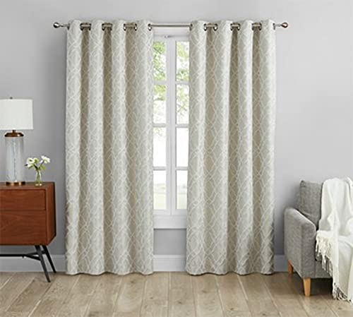 Geometric Blackout Curtain Panel Set – Color & Size Options