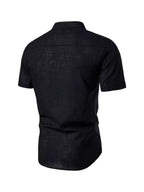 Men’s Plus Size Mandarin Collar Short Sleeve Shirt