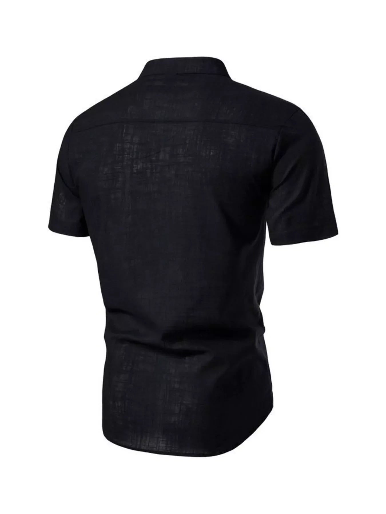 Men’s Plus Size Mandarin Collar Short Sleeve Shirt