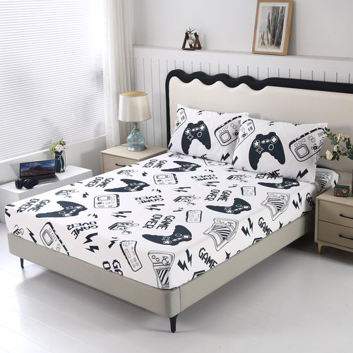 3-Piece Gamer Full Size Sheet Set – Sdiii (Blue/White)
