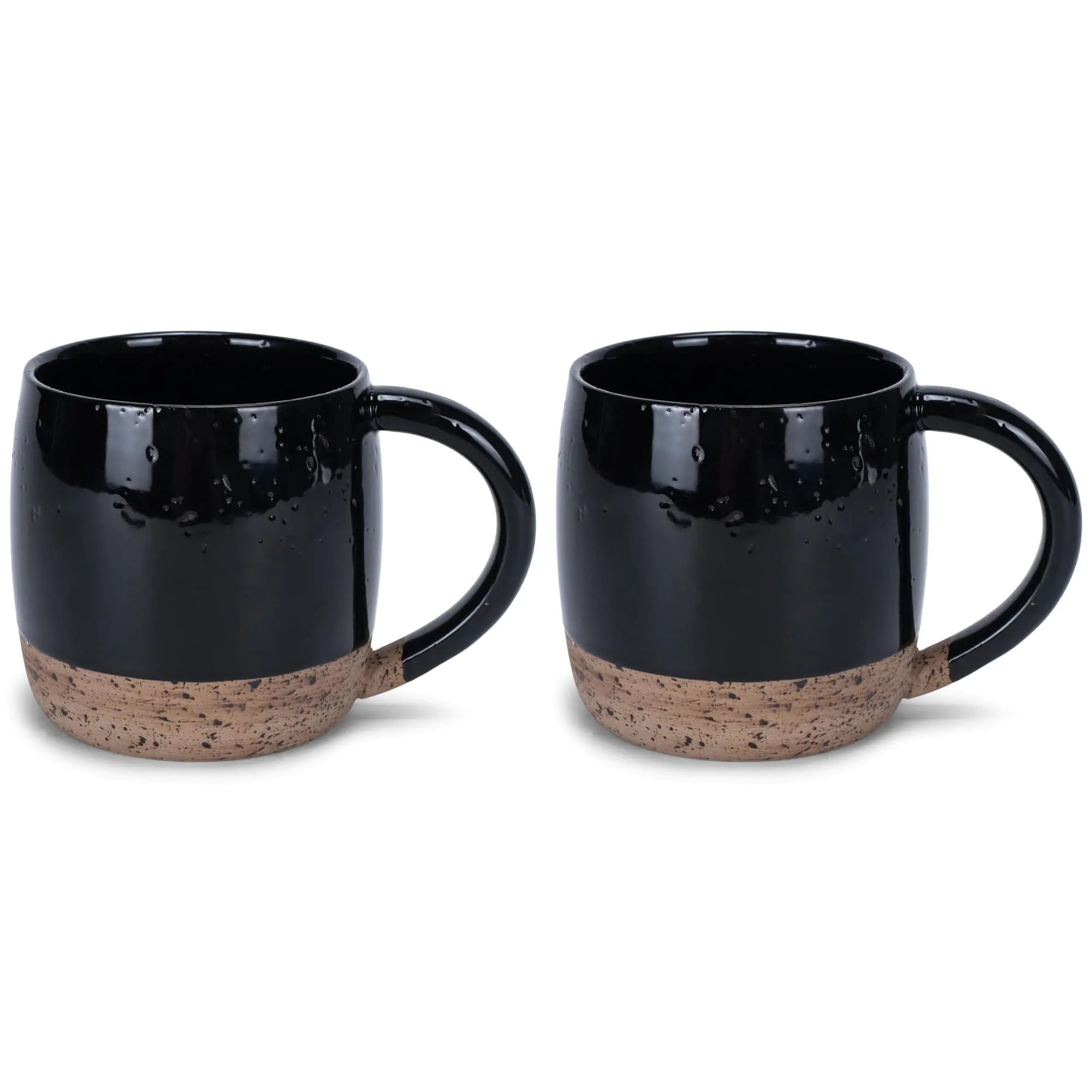 2-Piece Speckled 17 oz Ceramic Mug Set – Elanze Designs (Black)