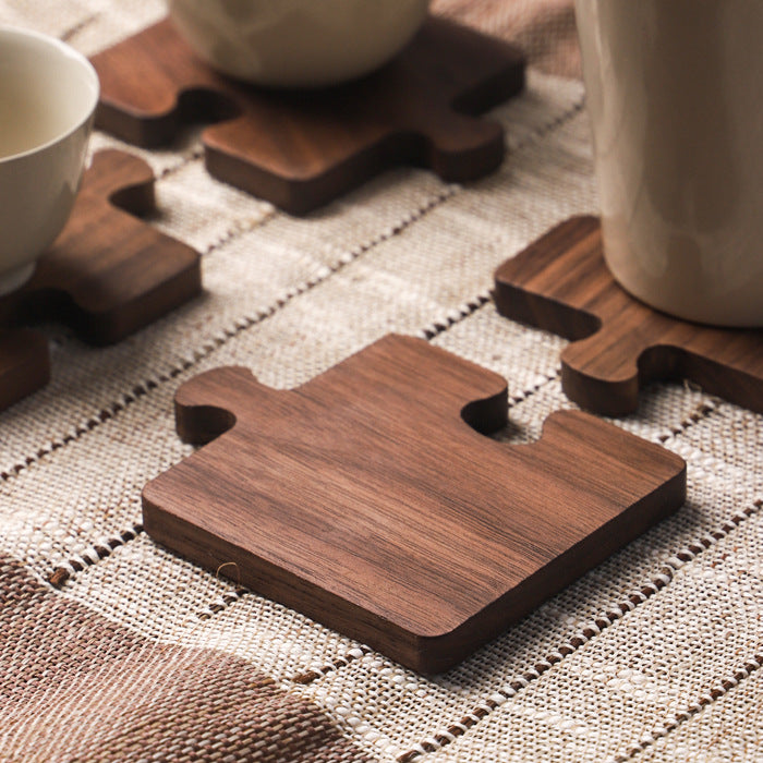 Wood Coaster Walnut Set