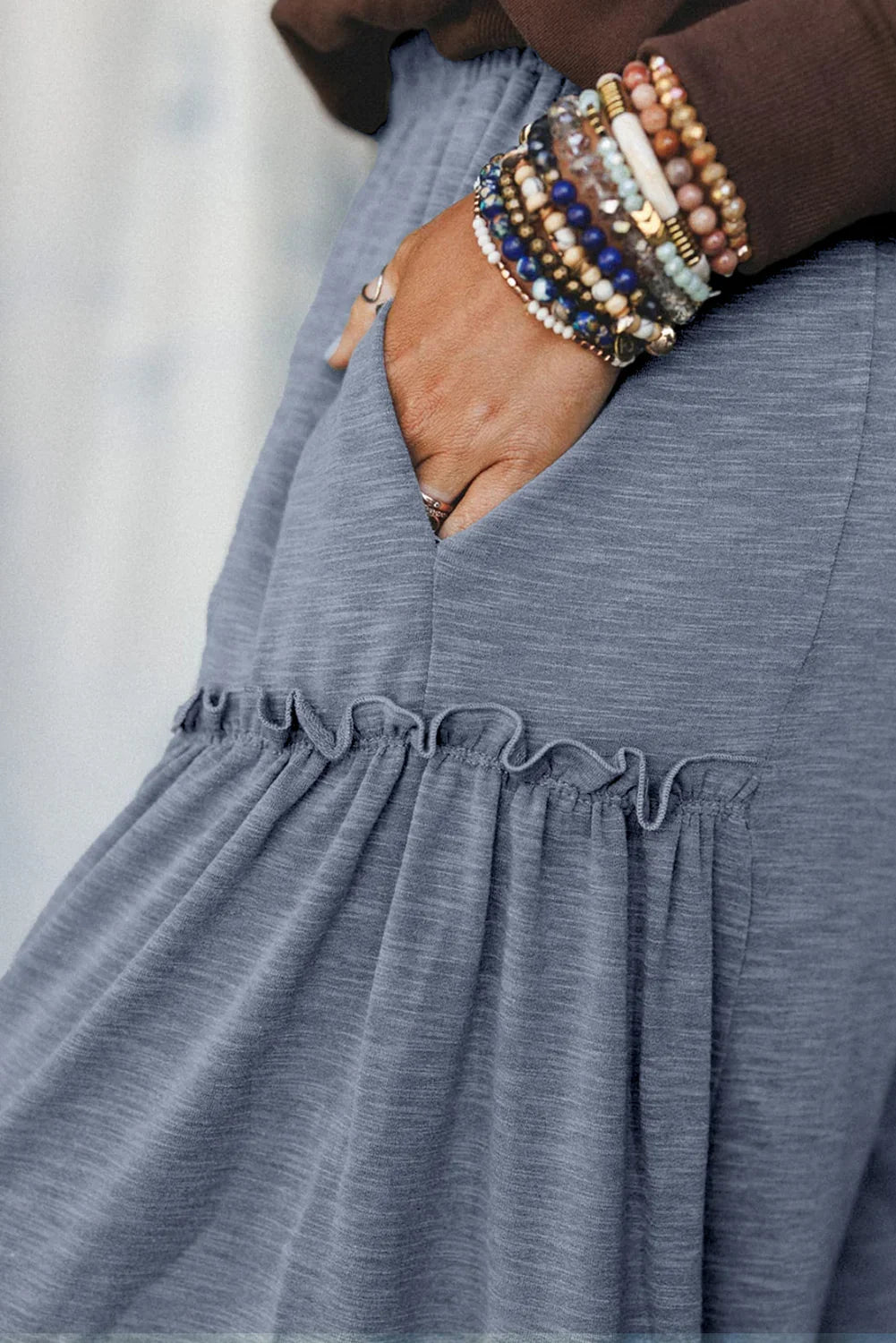 Women’s High-Rise Frill Detail Wide-Leg Pants