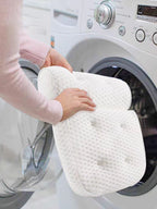 Non-Slip Bathtub Pillow with Suction Cups – White