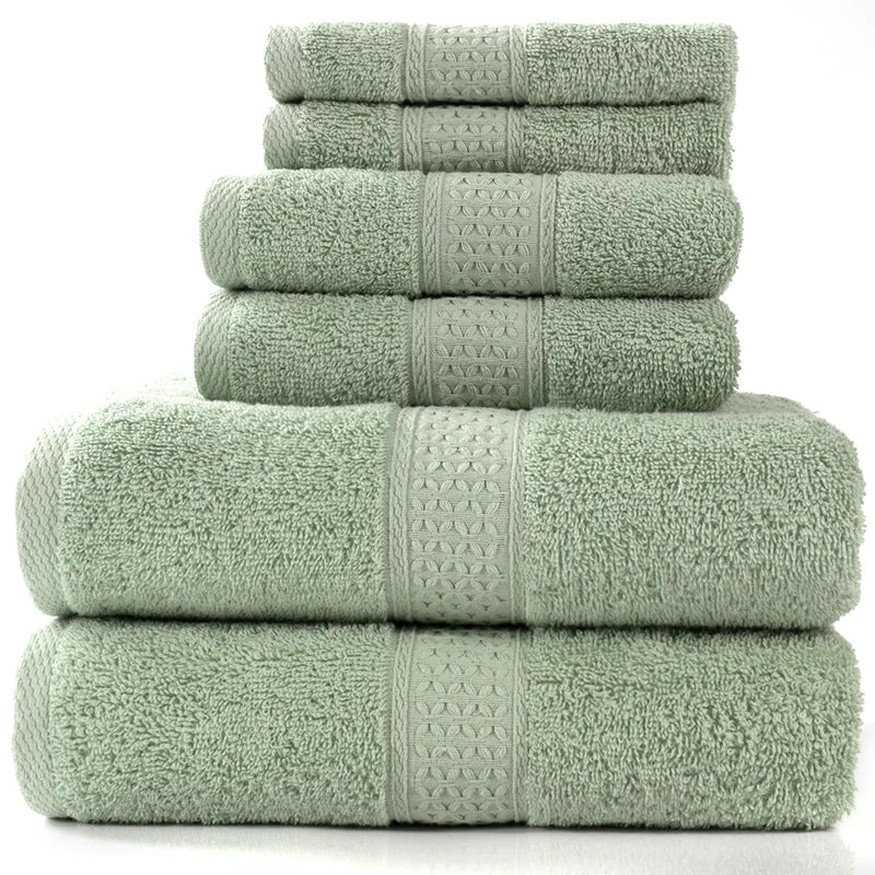 6-Piece Cotton Absorbent Bath Towel Set