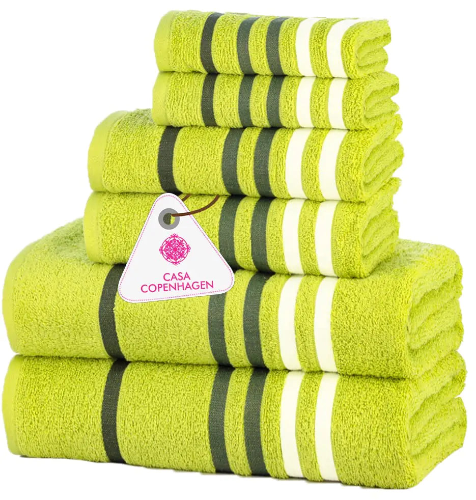 6-Piece Egyptian Cotton Towel Set – Casa Copenhagen (Lime)