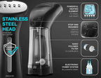 Handheld Portable Garment Steamer – Black Metal Steam Head