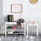 Vanity Stool – Floral Upholstered, Color Options