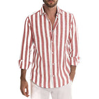 Men’s Striped Loose-Fit Long Sleeve Shirt