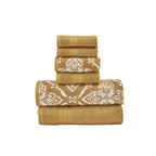 6-Piece Combed Cotton Towel Set – Modern Threads Amaris (Gold)