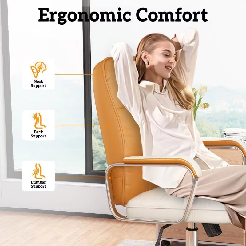 Adjustable Reclining Swivel Office Chair - Multi Colors