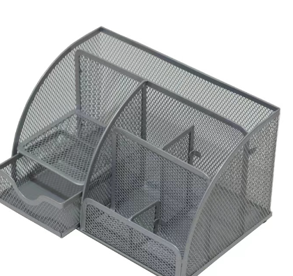 Large Capacity Metal Desktop Organizer – Pen & Document Holder