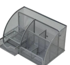 Large Capacity Metal Desktop Organizer – Pen & Document Holder