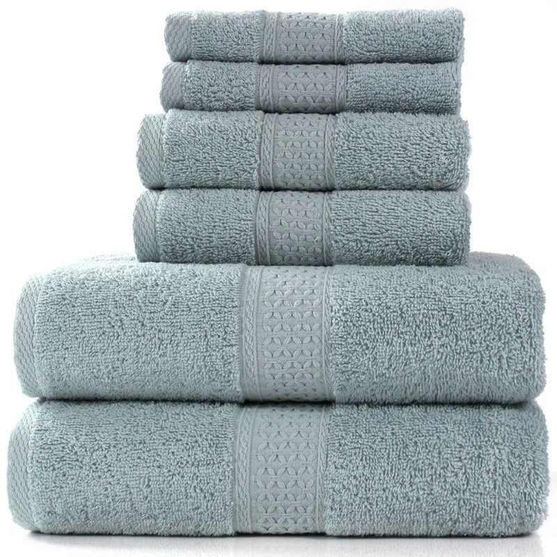 6-Piece Cotton Absorbent Bath Towel Set