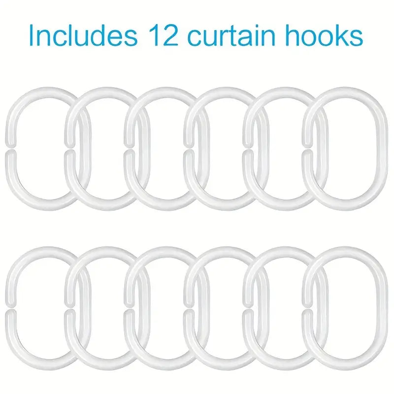 Vintage Wooden Door Shower Curtain – 12 Hooks Included