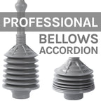 Antimicrobial Bellows Toilet Plunger with Storage Tray – Grey