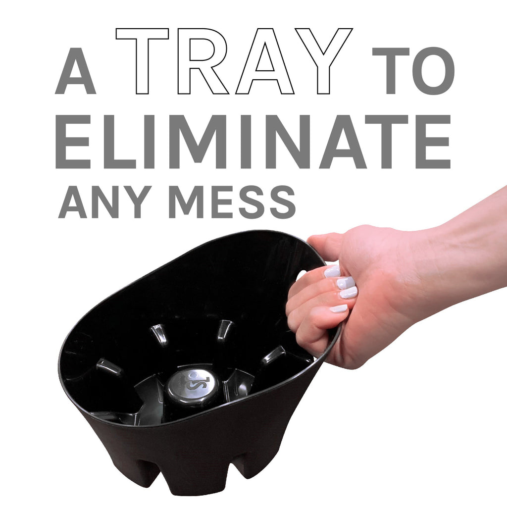 Antimicrobial Bellows Toilet Plunger with Storage Tray – Grey