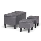3-Piece Tufted Storage Ottoman Set – Multiple Colors