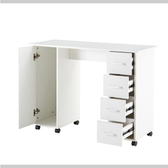 Home Office Computer Desk with Drawers – Nail Art Table (White)