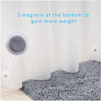 Frosted PEVA Shower Curtain Liner with Magnets & 12 Hooks
