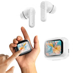 Wireless Earbuds with Smart Touch Screen Charging Case ANC (Active Noise Cancelling, White)