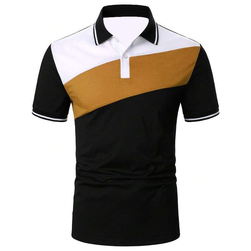 Men’s Modern Patchwork Polo Shirt