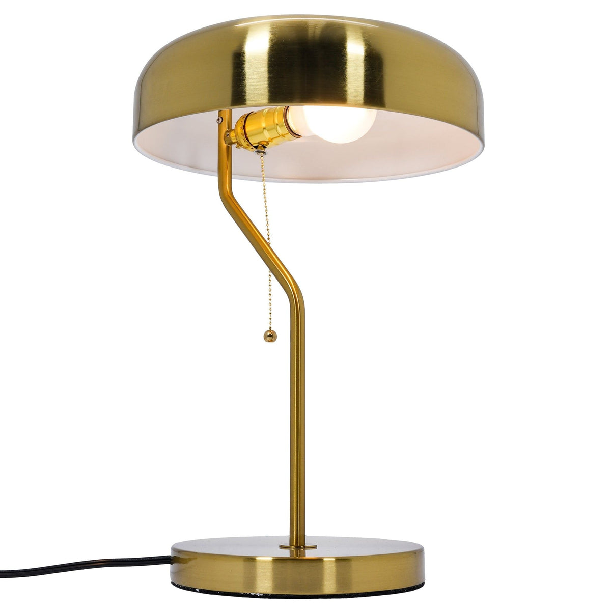 Modern Bedside Table Lamp with Pull Chain – Gold