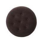 24-Inch Round Upholstered Accent Ottoman – Deep Brown Velvet