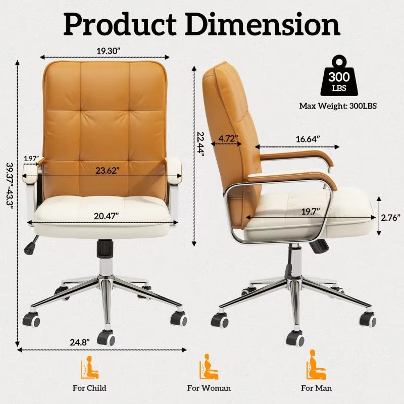 Adjustable Reclining Swivel Office Chair - Multi Colors
